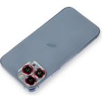 Fiberliz Newface Apple iPhone 12 Pro Metal Kamera Lens Koruma Cam - Kırmızı