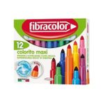 Fibracolor Colorito Maxi Jumbo Keçeli Kalem 12 Renk Yıkanabilir 6 mm Kalınlıkta
