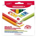Fibracolor Corner Maxi 8'li Kalın Üçgen Renkli Kuruboya