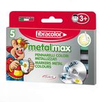 Fibracolor Metal Max Paket 5 büyük keçeli kalem, metal mürekkepli