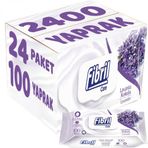 Fibril 100 Yaprak Lavanta Plastik Kapaklı 24'lü Set 2400 Yaprak Islak Havlu Mendil