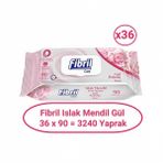 Fibril Baby Gül Kokulu 36x90 Yaprak Islak Mendil