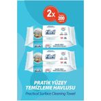 Fibril Beyaz Sirkeli Sabun ve Temizlik Kokulu 2x100'lü Yüzey Temizlik Havlusu