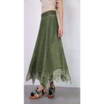 Fibula Otantik ve Bohem Standart Beden Bel Lastikli% Yüz Pamuk Astarlı Etek 36-38-40-42-44 Bedelere Olur - Haki - L - XL