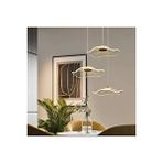 Fico Home Luxury Exclusive Üçlü Yuvarlak Sarkıt Led Avize Jellyfish Gold Sarı Ledli Avize