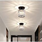 Fico Home Modern Luxury Plafonyer Tavan Kristal Taşlı Avize Hol Antre Avize Siyah
