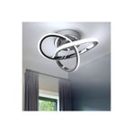 Fico Home Modern Plafonyer Salon Mutfak Oturma Odası Avize Boomerang Led Avize Krom Beyaz Işık Ledli Avize