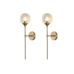 Fico Home Modern Tasarım Elektrikle Çalışır Camlı Aplik 1 Adet Eskitme Gold Bal Cam
