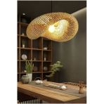 Fico Home Tasarım Bamboo Avize Hasır Avize Modern Nordic 1.Sınıf Kalite 400Mm Çap Ferahlık Katar