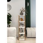 Fida Beyaz Ahşap 5 Katlı Köşe Sehpa & Çiçeklik - Modern Aksesuar Standı