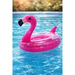 Fidan oyuncak Flamingo Figürlü Simli Çocuk Yüzme Simidi 65 cm – Tutmalı Şişme Havuz & Deniz Simidi
