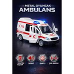 Fidan oyuncak Işıklı ve Sesli Metal Ambulans – Açılır Kapılar, Gerçekçi Tasarım