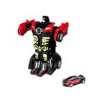 Fidan oyuncak Transformers Robot Çek Bırak Kendiliğinden Robota Dönüşen Bugatti Araba Kırmızı