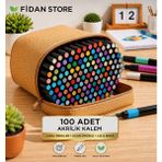 Fidanx Akrilik Kalem Marker Kalem Seti Boya Kalem Seti 100 Renk - Karışık Çok Renkli - 100 adet