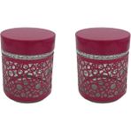 Fidex Home 2'li Renkli Cam Kavanoz Saklama Kabı 250ML Fuşya - 250 ml - 2 Adet