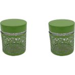 Fidex Home 2'li Renkli Cam Kavanoz Saklama Kabı 250ML Yeşil - 250 ml - 2 Adet