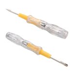 Fielect 2 Adet Voltaj Test Cihazı Tornavida, Kontak Voltaj Test Cihazı Kalem Işık Devre Test Cihazı Voltaj Detektörü Kalem Elektrikli Test Kalem Tornavida 3,5 mm Çift Başlı Yuva AC 100-500 V