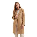 Fierte Kadın Kaban BGDT9085 Kaşe Tek Düğme Astarlı - 36 - Camel