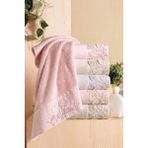 Fiesta Bambu 30X50 cm Süzine Bürümcük 3 D Nakışlı 6 Lı Mutfak Havlusu - 30 x 50 cm - Pembe - Beyaz