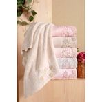 Fiesta Bambu 30X50 cm Süzine Bürümcük 3 D Nakışlı 6 Lı Mutfak Havlusu - 30 x 50 cm - Pembe - Mor