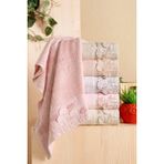 Fiesta Bambu 30X50 cm Süzine Bürümcük 3 D Nakışlı 6 Lı Mutfak Havlusu - Pembe - 30 x 50 cm