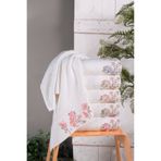 Fiesta Bambu 50x90 cm Süzine Nakışlı 6 lı Pvc Kutulu El Yüz Havlusu