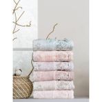 Fiesta Bella Dantel Bambu Oyma Nakışlı 50X90 cm El Yüz Havlusu 6 Lı Pvc Kutulu - 50 x 90 cm - Pembe - Beyaz - Mavi