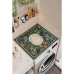 Fiesta Home Botanik Desenli Çamaşır Makinesi Matı 60x60 cm Kaymaz Tabanlı Yıkanabilir Makine Üstü Koruyucu Örtü