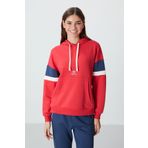 Fiesta Kompakt Pamuklu Kalın Pürüzsüz Dokulu Kapüşonlu Oversize Fit Kadın Sweatshirt - 97290
