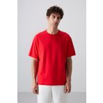 Fiesta Pamuklu Kalın Yumuşak Dokulu Oversize Fit Basic Erkek T-Shirt - 88349