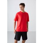 Fiesta Pamuklu Kalın Yumuşak Dokulu Oversize Fit Baskılı Erkek T-Shirt - 88324