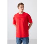 Fiesta Pamuklu Kalın Yumuşak Dokulu Oversize Fit Baskılı Erkek T-Shirt - 88328