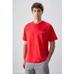 Fiesta Pamuklu Kalın Yumuşak Dokulu Oversize Fit Baskılı Erkek T-Shirt - 88375
