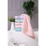 Fiesta Papatya Bambu 3D nakışlı 6 lı 30x50 cm Mutfak Havlusu