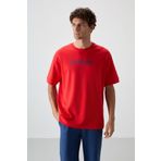 Fiesta-Parlament Pamuklu Kalın Yumuşak Dokulu Oversize Fit Baskılı Erkek T-Shirt - 88320