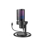Fifine Ampligame A9 Usb Rgb Oyuncu Bilgisayar Mikrofonu - Siyah
