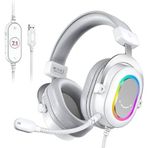Fifine Ampligame H6 Mikrofonlu Beyaz Yayıncı ve Oyuncu Kulaklığı