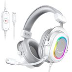 Fifine Ampligame H6 RGB 7.1 Mikrofonlu Beyaz Oyuncu Kulaklığı