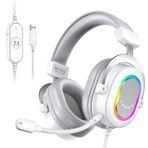 Fifine Ampligame H6W BEYAz Mikrofonlu Oyuncu Kulaklığı Bilgisayar ve Yayıncı Kulaklık