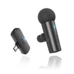 FIFINE iPhone15 (USB C)/Android Telefon/Tablet için Kablosuz Yaka Yaka Mikrofon, Akülü Kondenser Klipsli Mikrofon, Mini Mikrofon, Video, Röportaj, Vlog, YouTube, Kayıt-M6 için Tip C Alıcısı