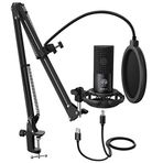 FIFINE Stüdyo Kondansatör USB Mikrofon Bilgisayar PC Mikrofon Kiti Ayarlanabilir Makas Kol Standı Şok Montaj Enstrümanlar Ses Kaydı Podcasting YouTube Karaoke Oyun Akışı - T669