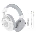 FIFINE Stüdyo Monitör Kulaklığı, 3,5 mm ila 6,35 mm Jaklı, Mikser/Amplifikatör/PC için Kablolu Kulak Üstü Bilgisayar Kulaklığı, Müzik Vokal Kaydı için Esnek Kafa Bantlı Kapalı Arka Kulaklık-H8 Beyaz