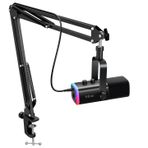 FIFINE XLR/USB Mikrofon Seti, Yayın ve Podcast için, Dinamik RGB Mikrofon Kiti, Bom Kol Standı, Sessize Alma Düğmesi, Kulaklık Jakı, Vokal ve Seslendirme Kaydı için, AmpliGame AM8T