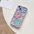 FIFTHAVE Cep telefonu kılıfı, iPhone 13 Pro Max ile uyumlu, vintage yağlı boya tablolar, koruyucu kılıf, kelebek desenli, 6,7 inç, yumuşak TPU kılıf, dalgalı çerçeve şeklinde kılıf, sevimli kadın, kız