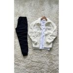 Fifty Color Trend, Erkek, Beyaz, Teddy Sherpa, Peluş, Polar, Ceket, Siyah, Jogger Eşofman Altı