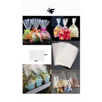 FİGANLAR 100 Adet. Şeffaf Parlak Bantsız Jelatin Poşet 10x20 cm Kurabiye Aksesuar Hediye Paketleme Poşeti