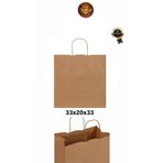 figanlar ambalaj 1. kalite Büyük Boy Geniş Körüklü kraft (kağıt poşet çanta ) 33x20x33 100 adet hediye poşeti