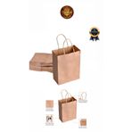 figanlar ambalaj 1.kalite kraft Kâğıt Poşet (20x10x22 Cm) Burgu Saplı (10 Adet) Kâğıt Çanta hediye poşeti