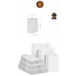 figanlar ambalaj 1.kalite KÜÇÜK Beyaz Kraft burgu saplı Kağıt Çanta 15x8x20 cm 10 adet ( kağıt çanta hediye poşeti )