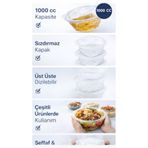 figanlar ambalaj 1000 cc Kapaklı Şeffaf Salata Kasesi PET Sızdırmaz Paket Servis Kabı Kumpir Meze Tatlı Kabı 10 adet
